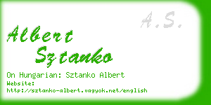 albert sztanko business card